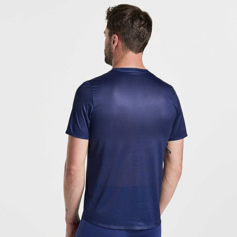 Saucony Elite Kurzes Sleeve T-Shirt Herren Navy | SCHWEIZ JAOCT
