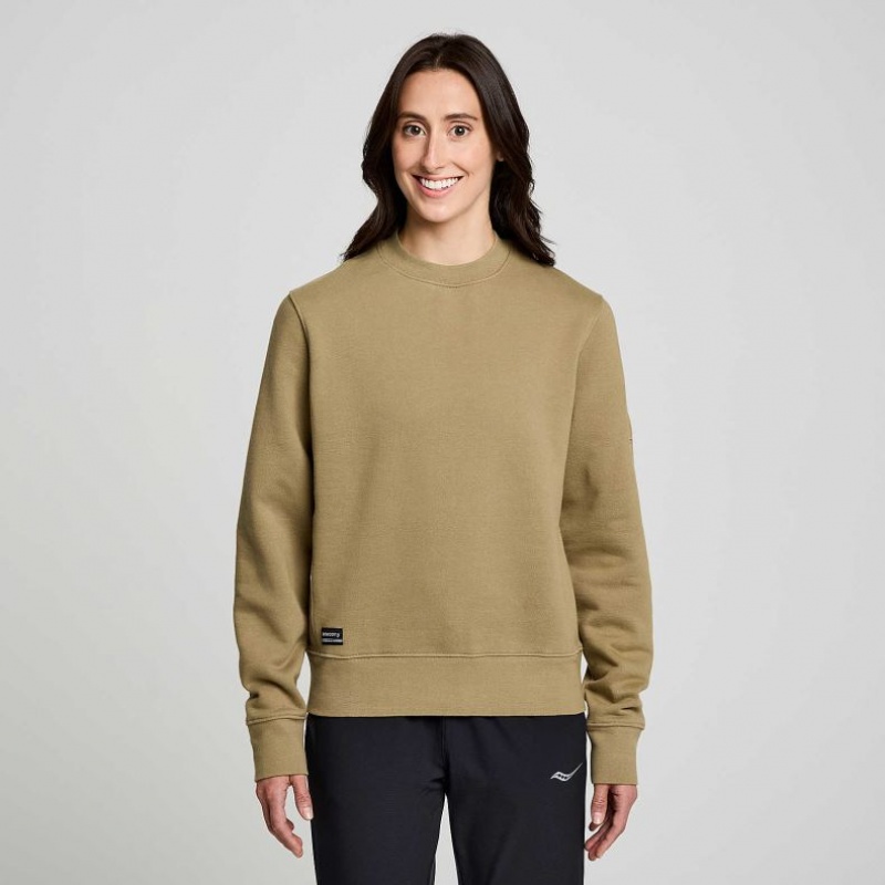 Saucony Recovery Crew Sweatshirt Damen Olivgrün | SCHWEIZ FKMNP