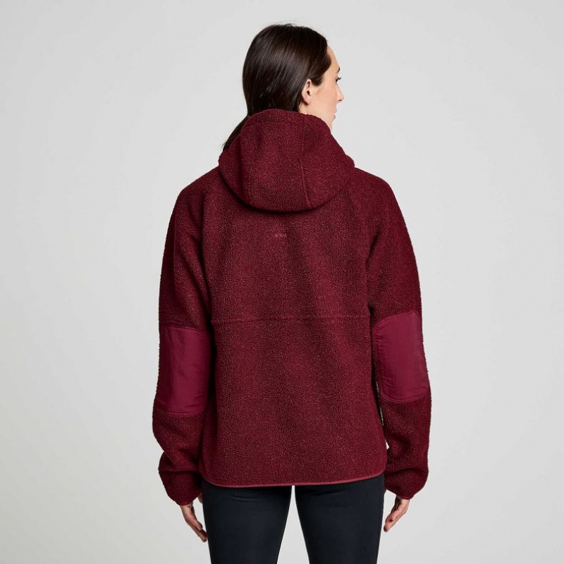 Saucony Recovery Sherpa Pullover Hoodie Damen Bordeaux | SCHWEIZ AOYFK