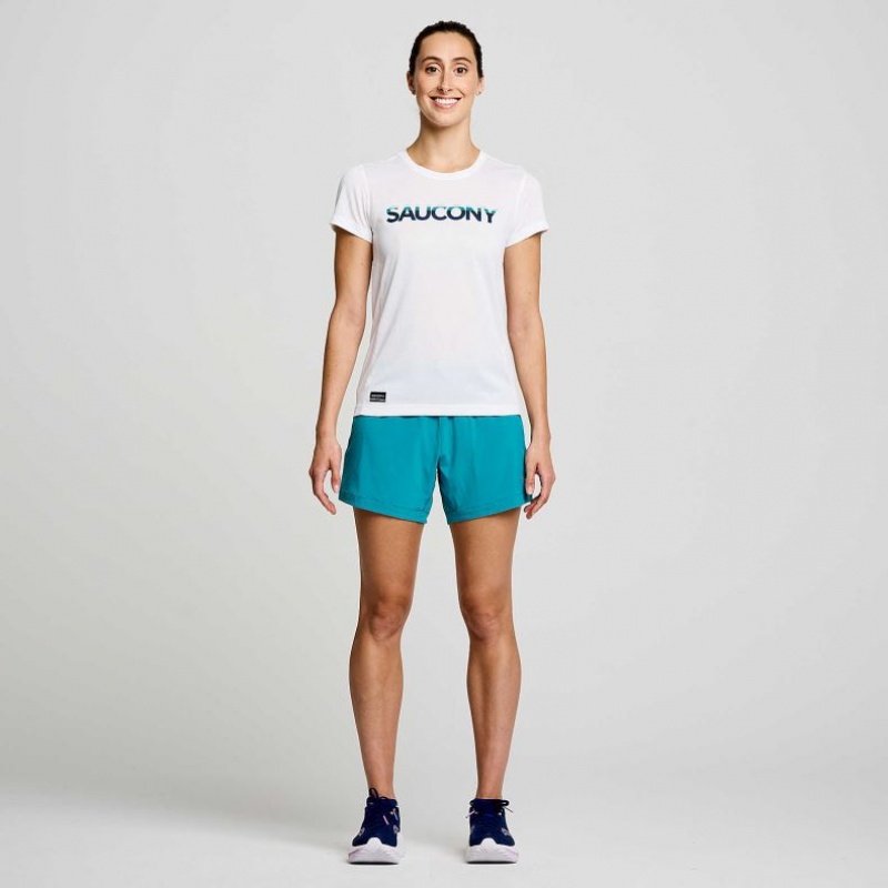 Saucony Stopwatch Graphic Kurzes Sleeve T-Shirt Damen Weiß | SCHWEIZ EWCJN