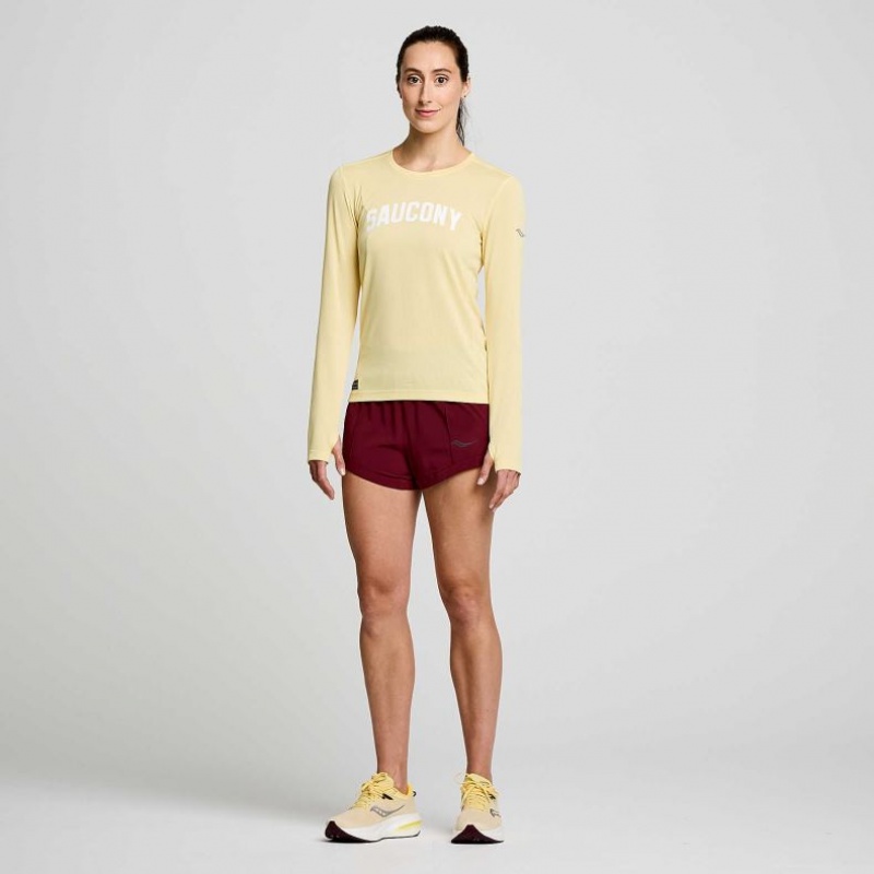 Saucony Stopwatch Graphic Long Sleeve T-Shirt Damen Gelb | SCHWEIZ ORGXN