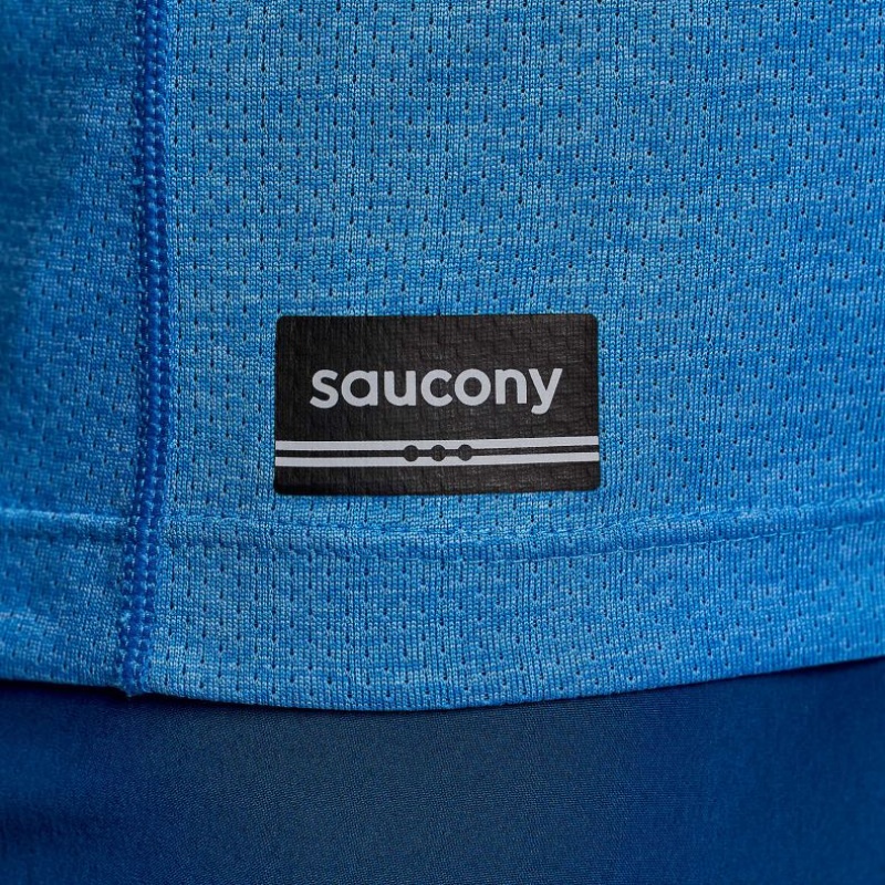 Saucony Stopwatch Kurzes Sleeve T-Shirt Damen Blau | SCHWEIZ XFCOS