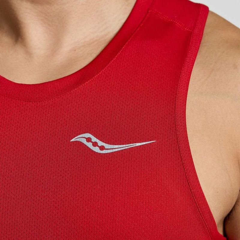 Saucony Stopwatch Muskelshirt Herren Rot | SCHWEIZ KGBFT