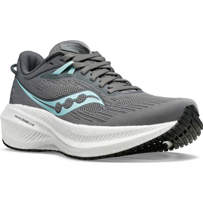 Saucony Triumph 21 Laufschuhe Damen Grau | SCHWEIZ XAGNH